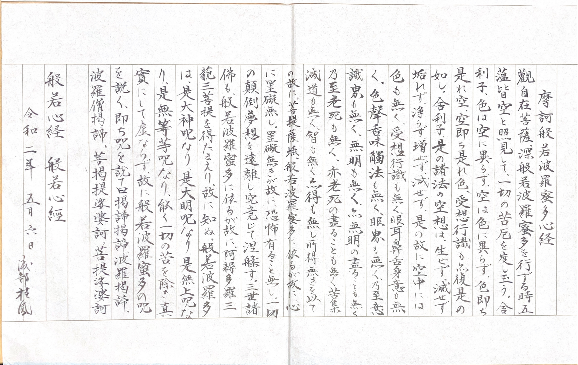 般若心経 書き下し 渡部桂鳳