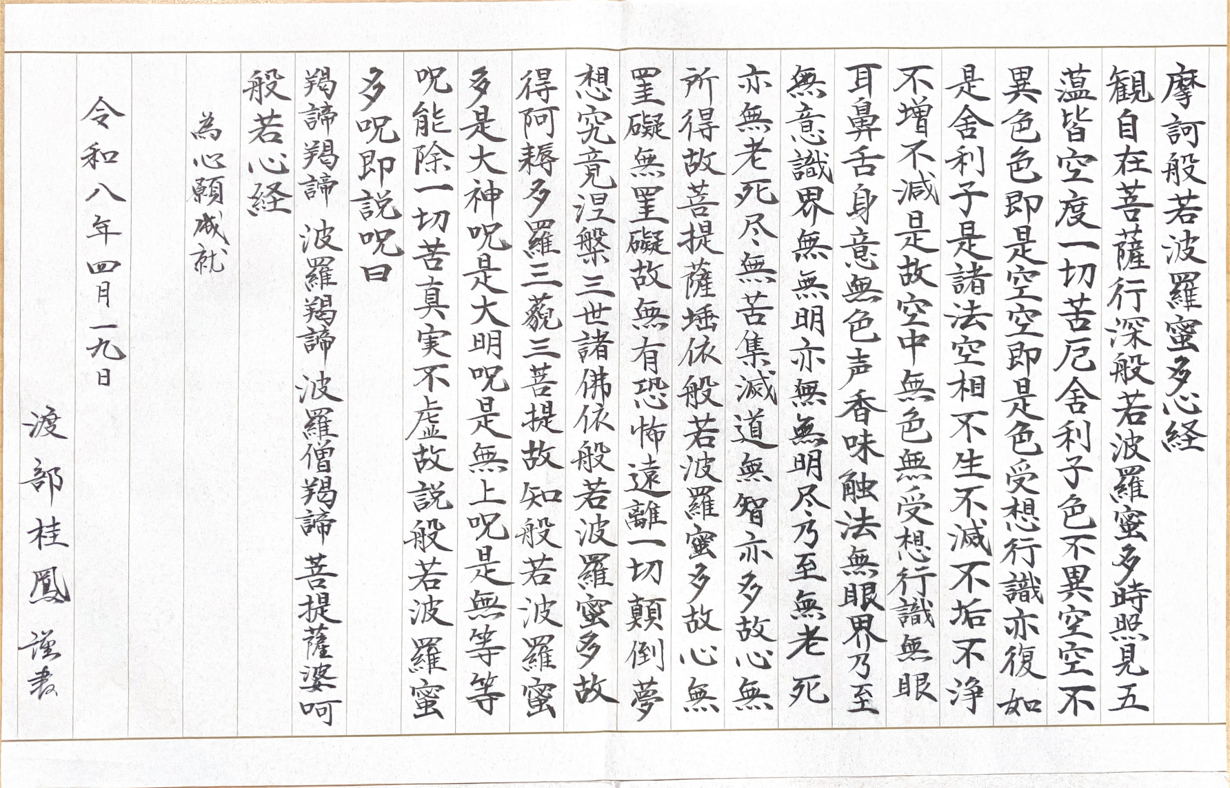 般若心経 漢文 渡部桂鳳